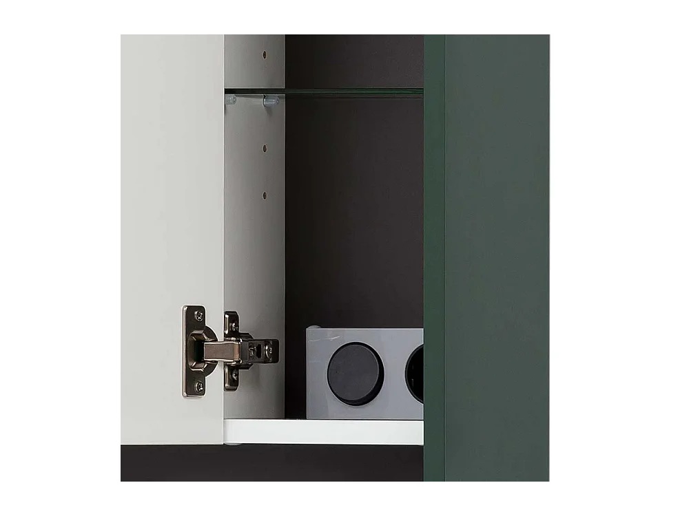 Badspiegelschrank in Dunkelgrün und Goldfarben LED Aufsatzleuchte