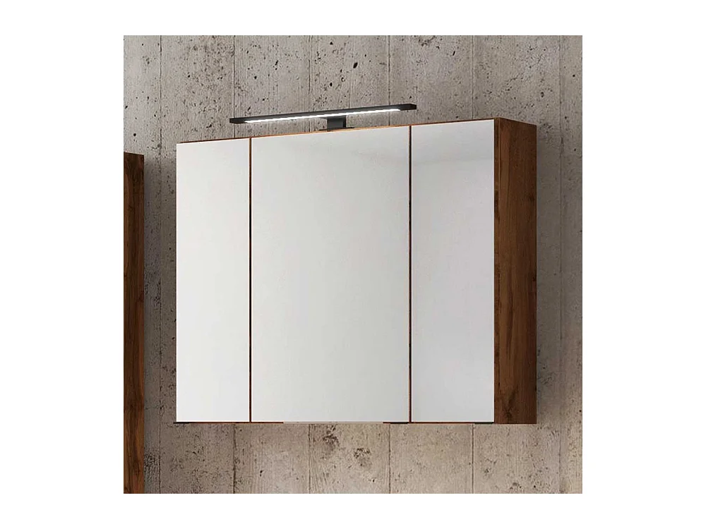 Spiegel Badschrank im Wildeiche Dekor LED Beleuchtung