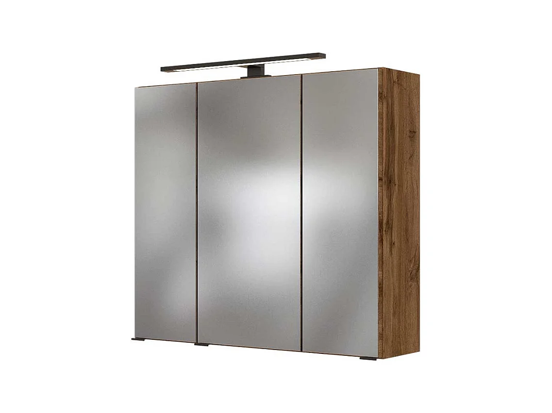 Spiegel Badschrank im Wildeiche Dekor LED Beleuchtung