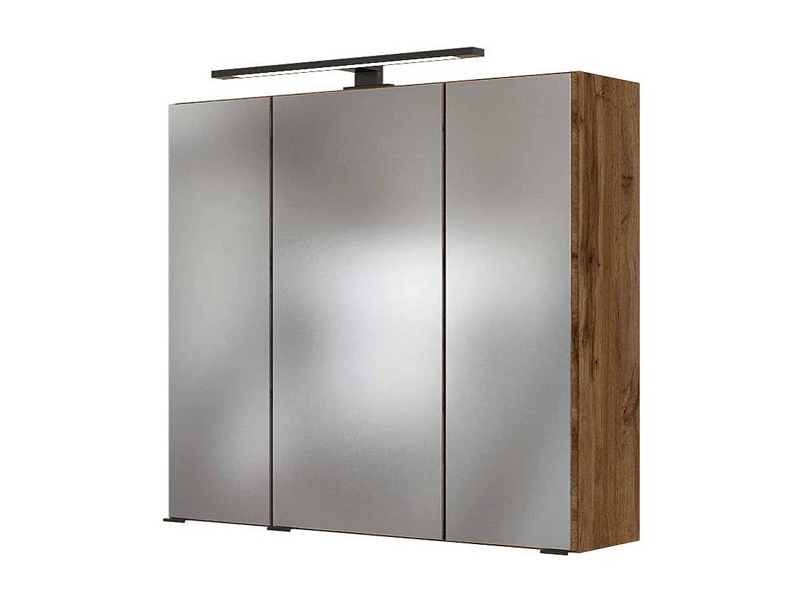 Spiegel Badschrank im Wildeiche Dekor LED Beleuchtung