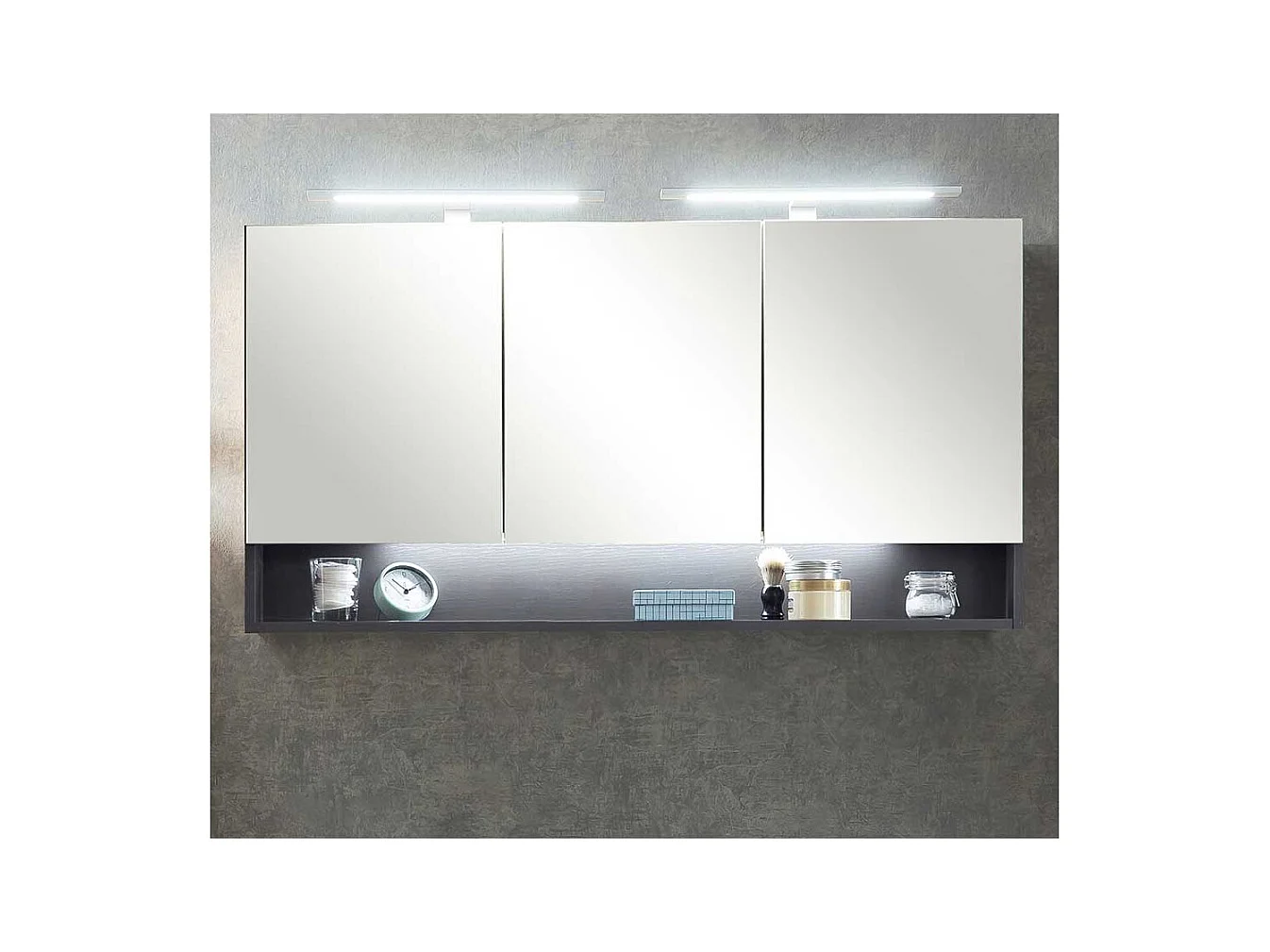 Großer Spiegelschrank mit LED Beleuchtung 120 cm breit