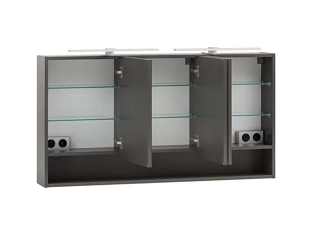 Großer Spiegelschrank mit LED Beleuchtung 120 cm breit