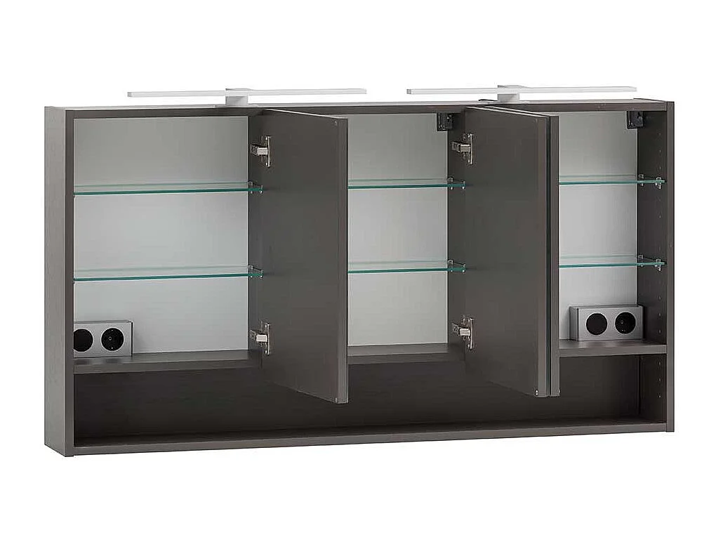 Großer Spiegelschrank mit LED Beleuchtung 120 cm breit