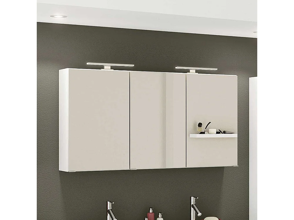 3 türiger Badezimmer Spiegelschrank in Weiß 120 cm breit