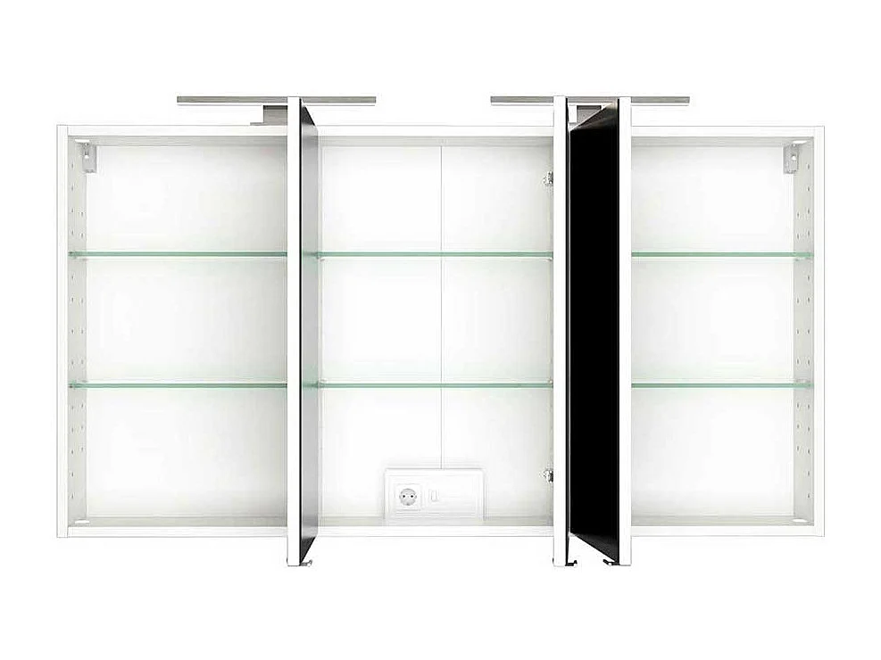 3 türiger Badezimmer Spiegelschrank in Weiß 120 cm breit
