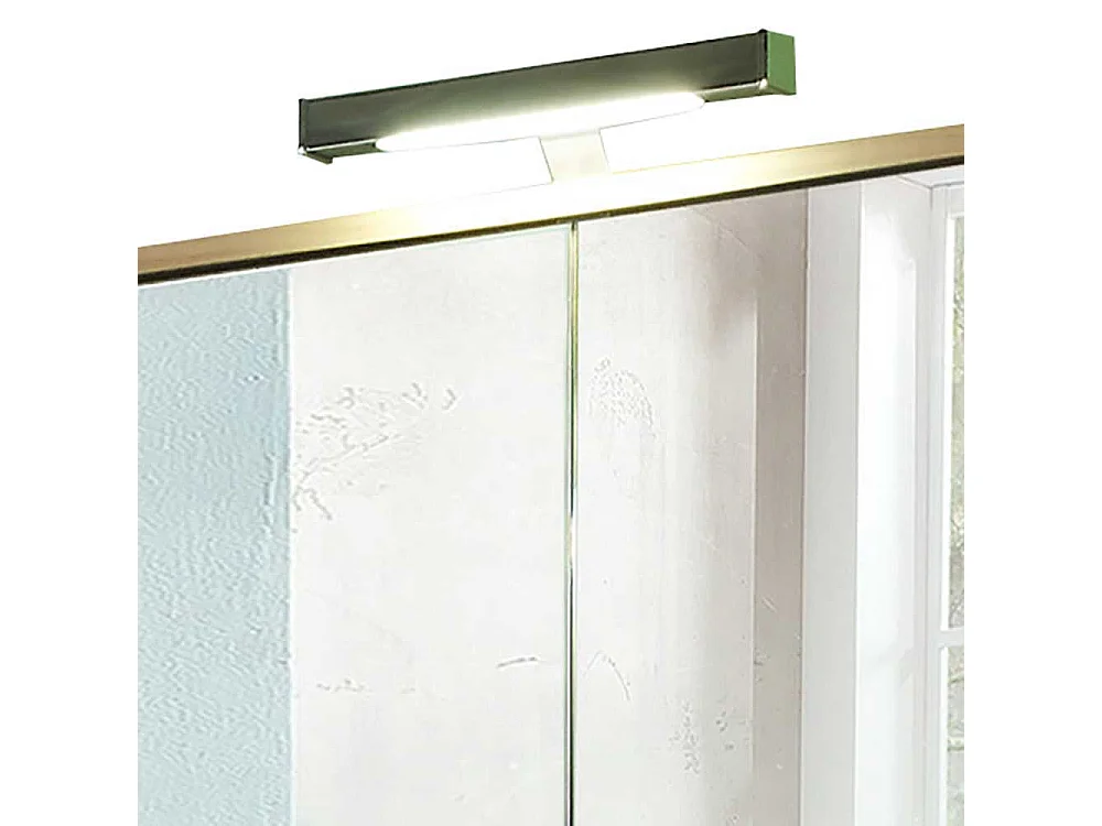 Spiegel Badschrank im Dekor Fichte Grau LED Beleuchtung