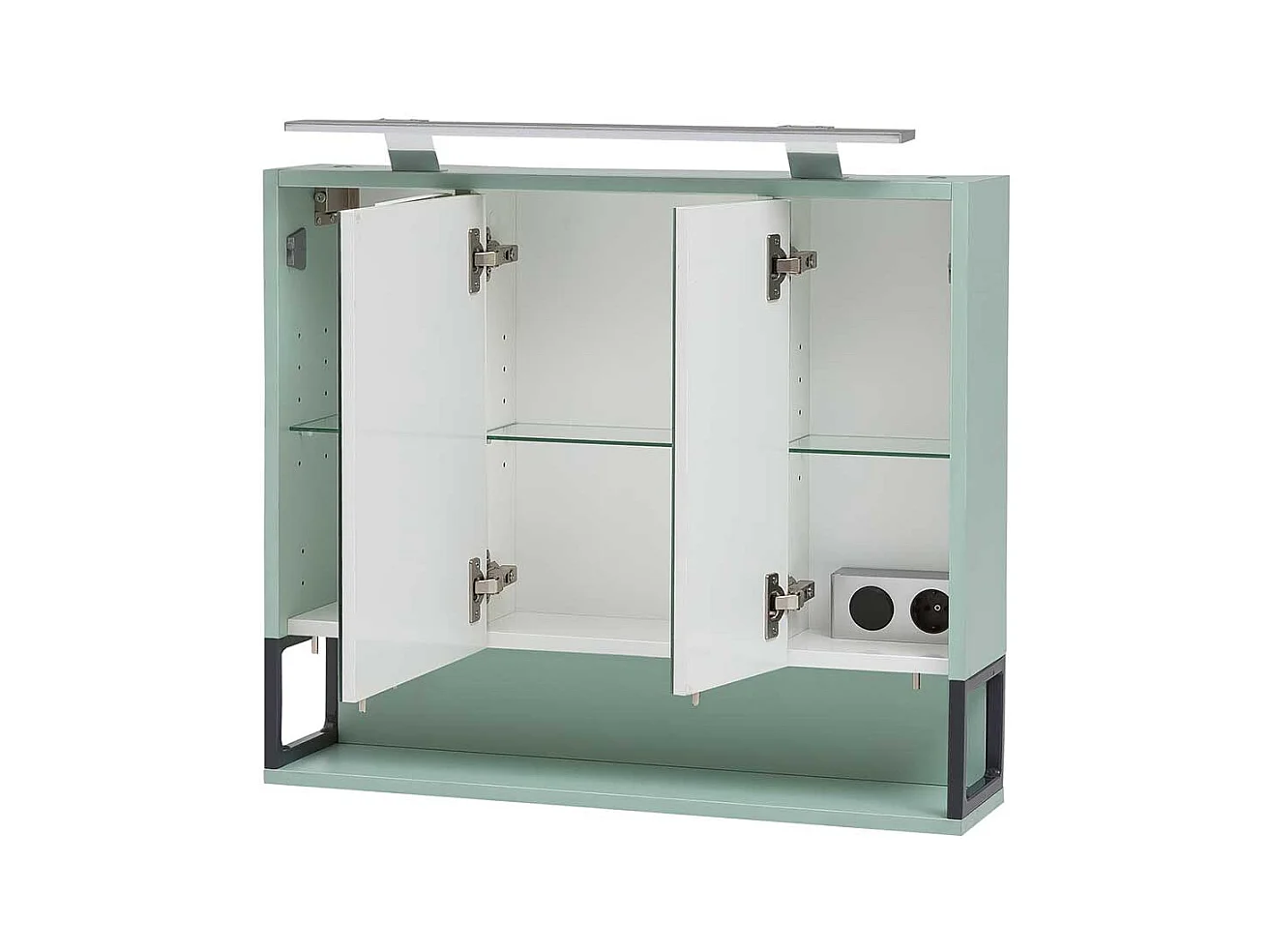 Badezimmer Spiegelschrank in Mintgrün 70 cm breit