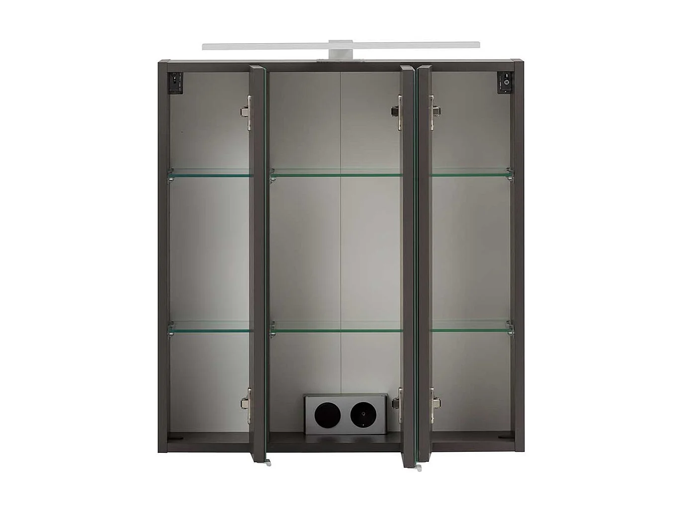 3D Spiegelschrank mit Beleuchtung Korpus Dunkelgrau Made in Germany