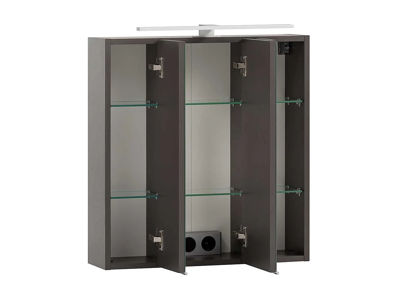 3D Spiegelschrank mit Beleuchtung Korpus Dunkelgrau Made in Germany