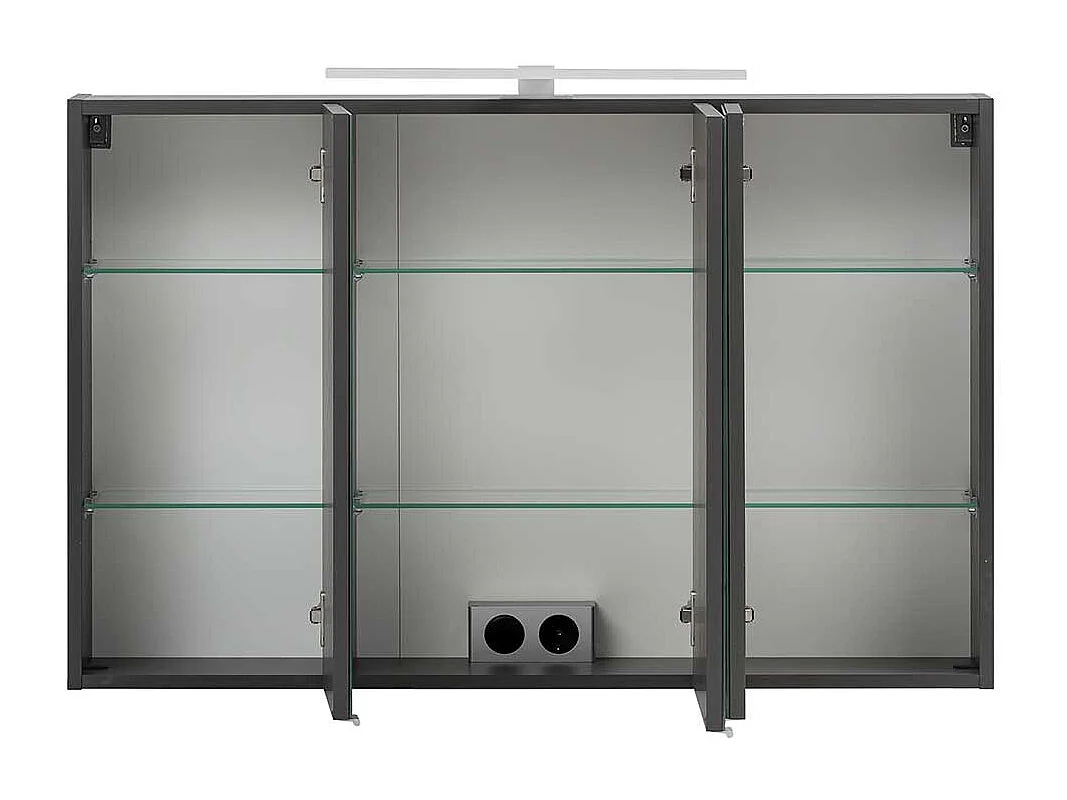 3D Spiegelschrank mit Beleuchtung Korpus Dunkelgrau Made in Germany