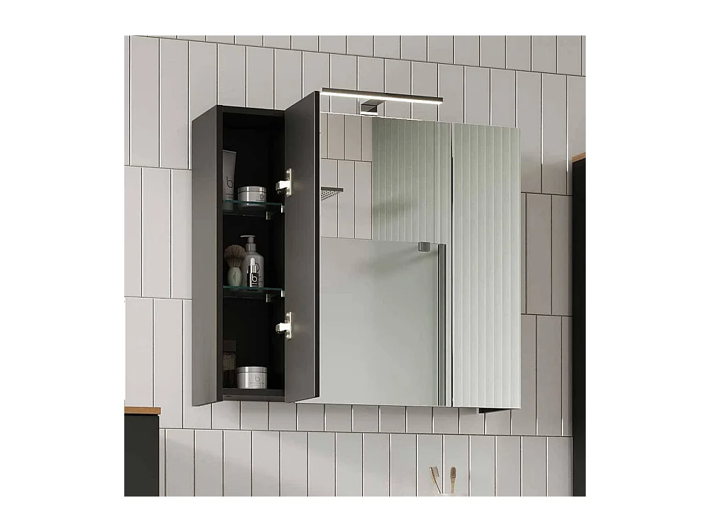 Badschrank Spiegel mit LED Beleuchtung Steckdose innen