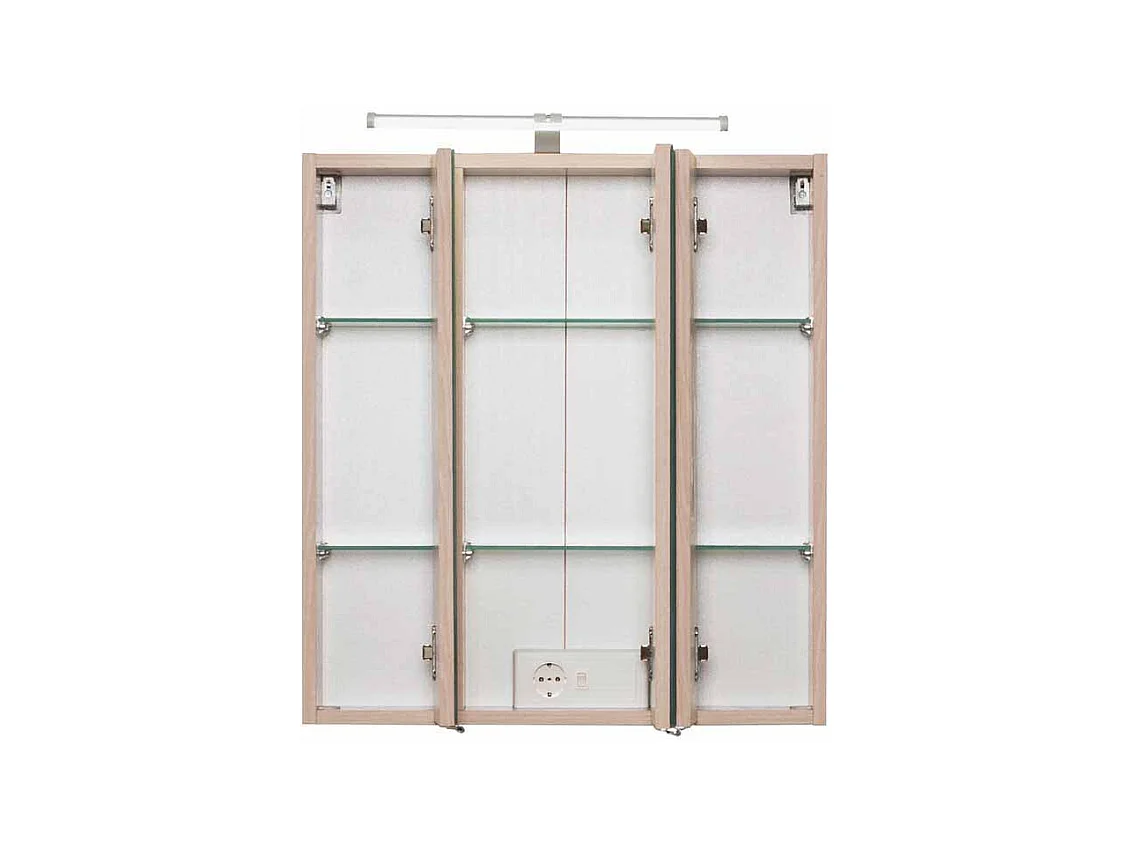 3D Spiegelschrank in Buche hell 3 türig