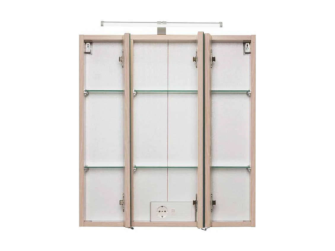 3D Spiegelschrank in Buche hell 3 türig