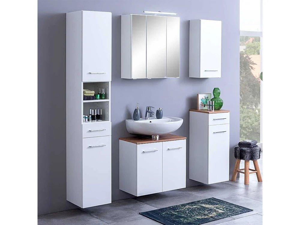 Badezimmer Spiegelschrank in Weiß LED Beleuchtung