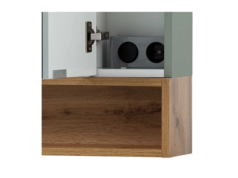 Badezimmerspiegelschrank in Graugrün Eichefarben