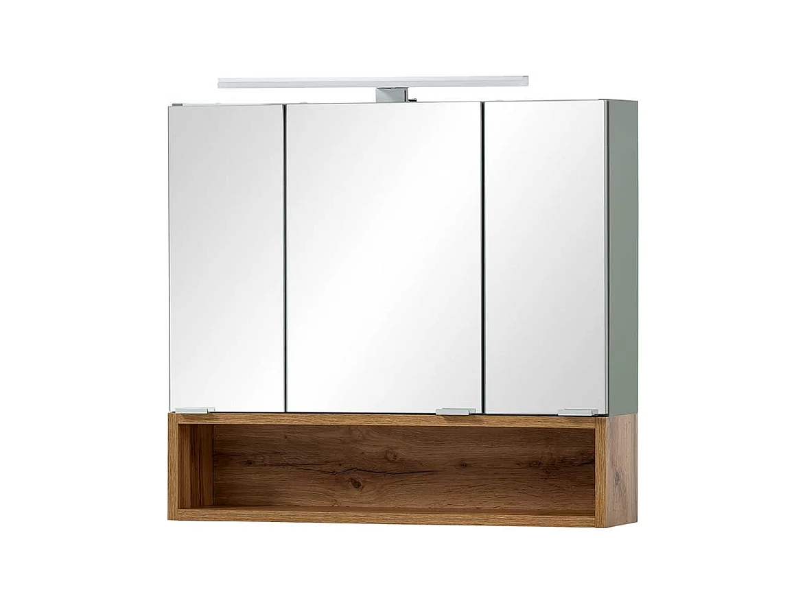 Badezimmerspiegelschrank in Graugrün Eichefarben