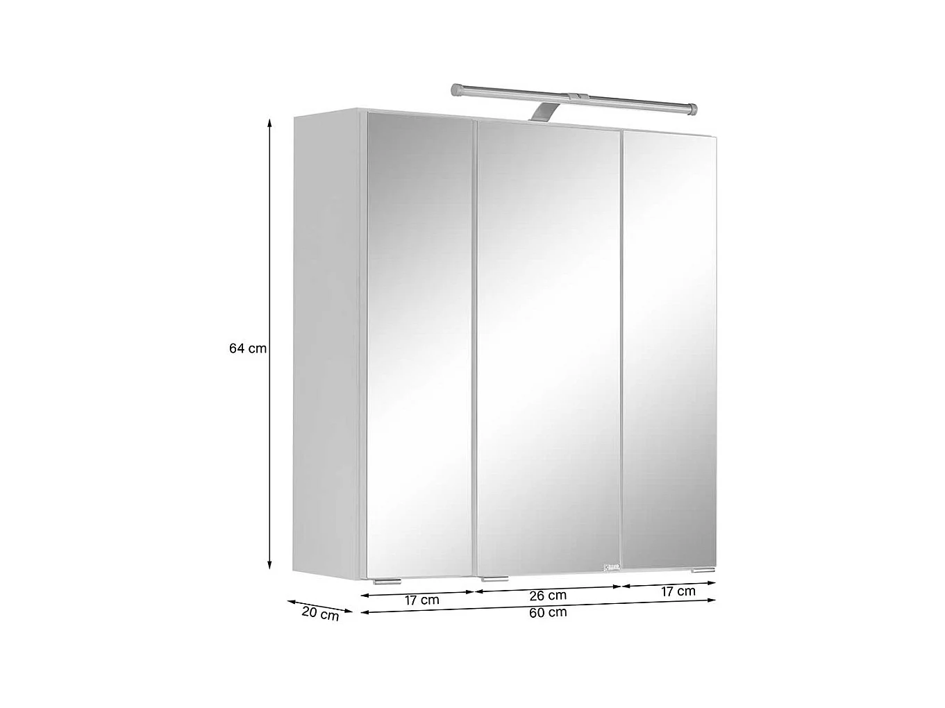 Spiegel Badschrank in Dunkelgrau 60 cm breit