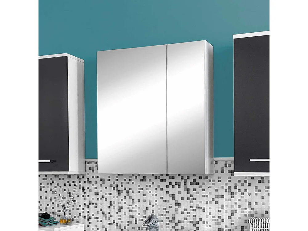 Badezimmer Spiegelschrank in Weiß 60 cm breit