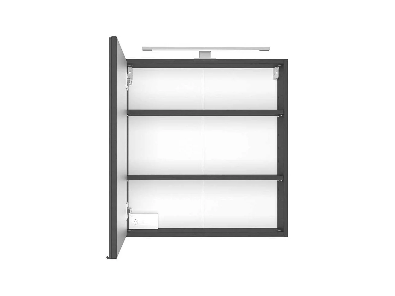 Badspiegelschrank in dunkel Grau 60 cm breit