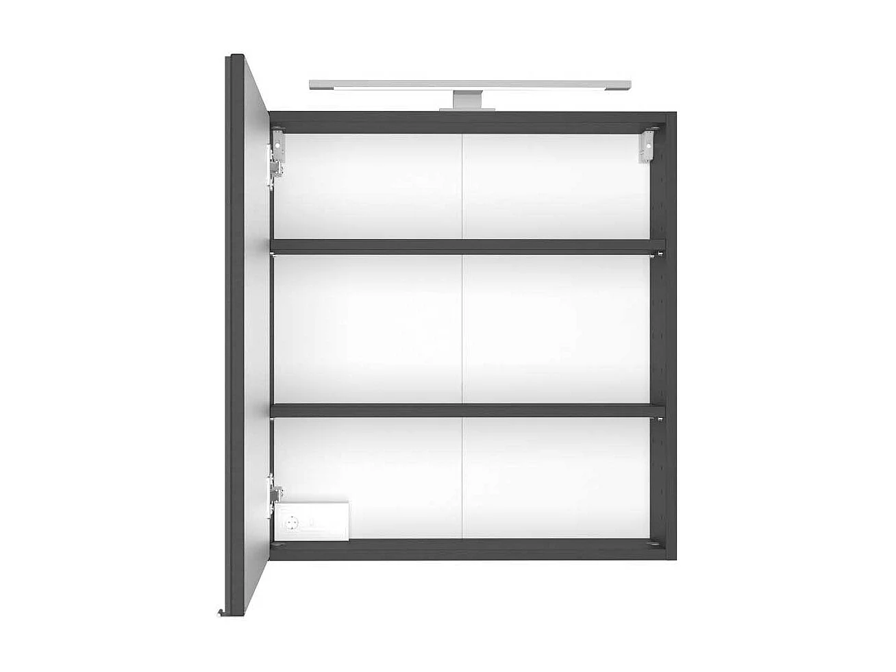 Badspiegelschrank in dunkel Grau 60 cm breit