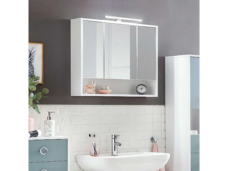 Badezimmerspiegelschrank in Weiß 70 cm breit