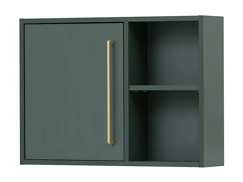 Badezimmerschrank hängend in Dunkelgrün Goldfarben