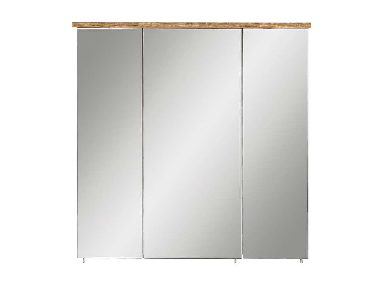 Spiegelschrank in Weiß und Eiche LED Beleuchtung