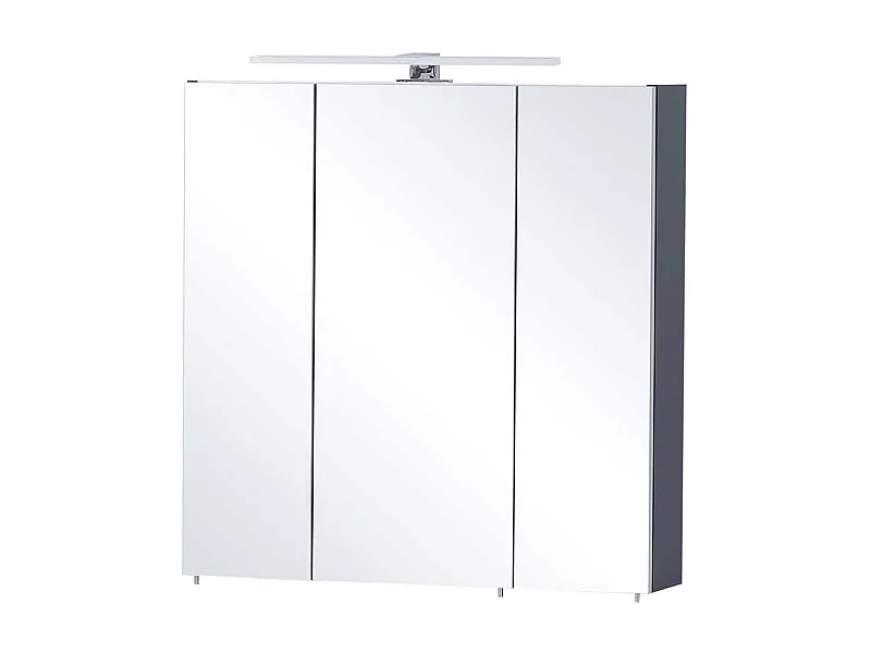 Badschrank Spiegel in Dunkelblau Aufsatz LED Beleuchtung