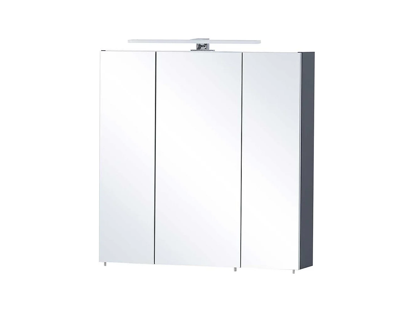 Badschrank Spiegel in Dunkelblau Aufsatz LED Beleuchtung