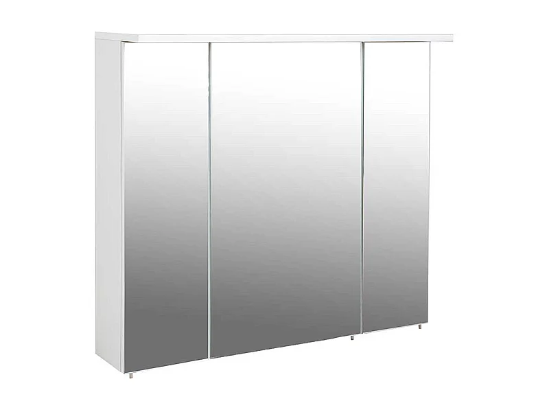 Weißer Badezimmer Spiegelschrank mit LED Beleuchtung 73 cm hoch