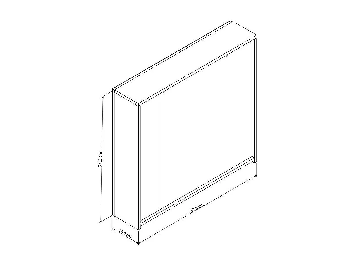 Spiegel Badschrank 80 cm breit 3-t�rig