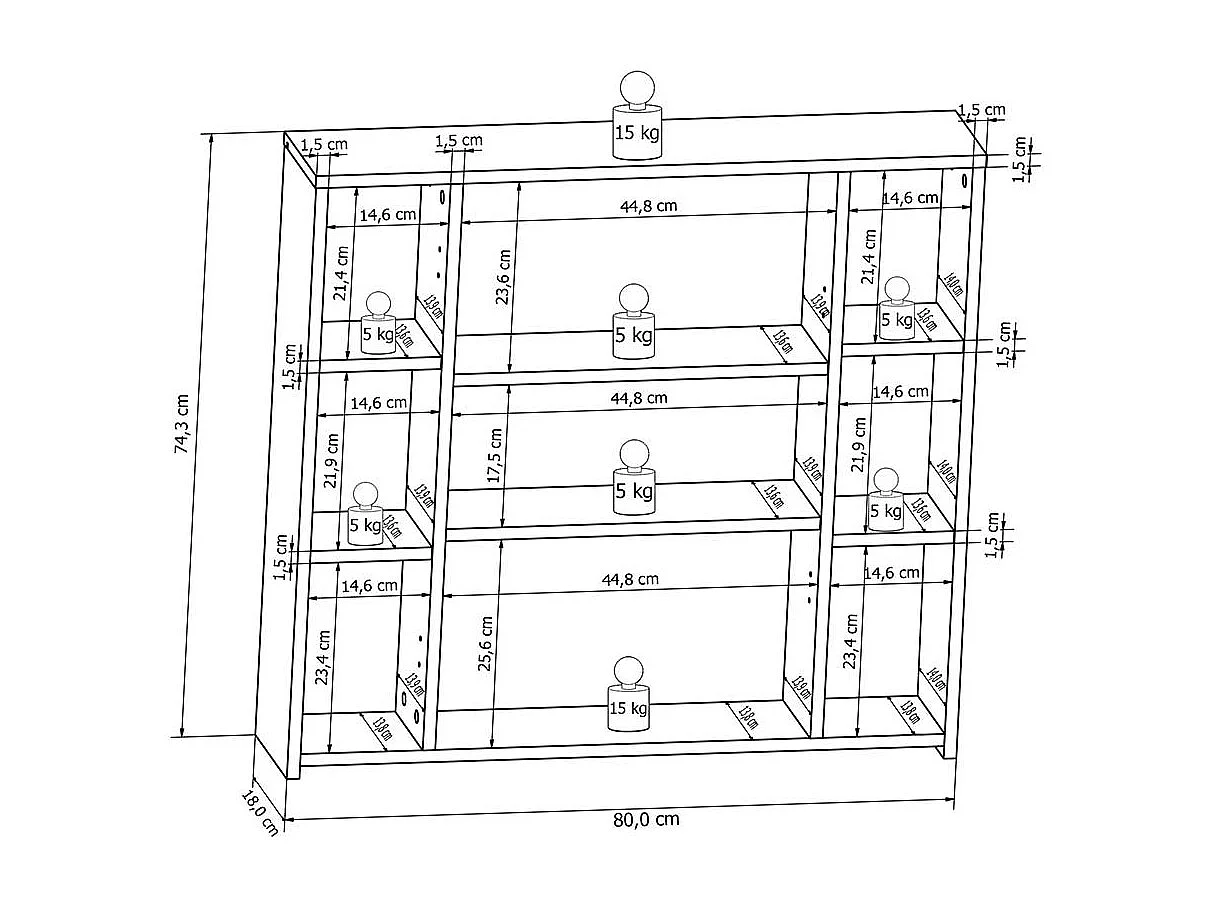 Spiegel Badschrank 80 cm breit 3-t�rig