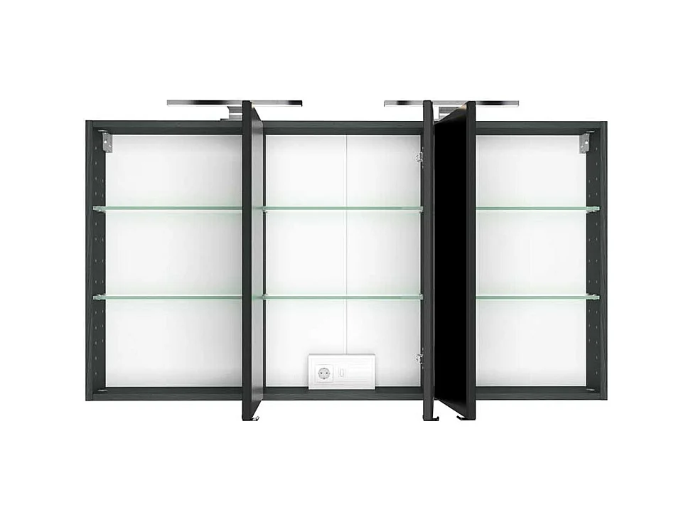 Badezimmer Spiegelschrank in Anthrazit 120 cm breit