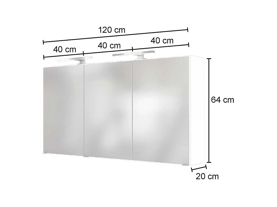 Badezimmer Spiegelschrank in Anthrazit 120 cm breit