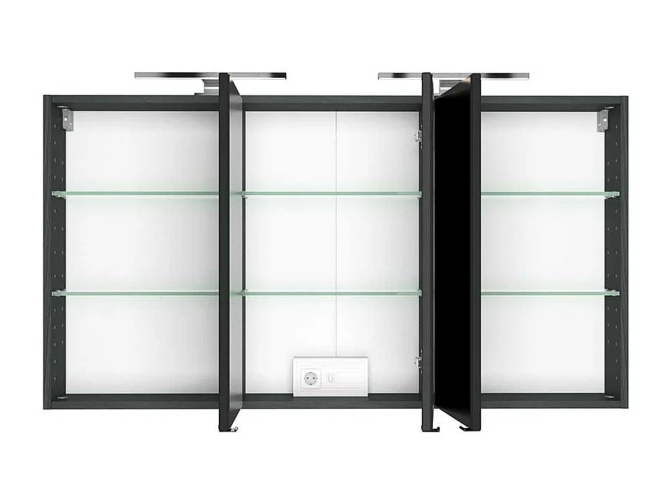 Badezimmer Spiegelschrank in Anthrazit 120 cm breit