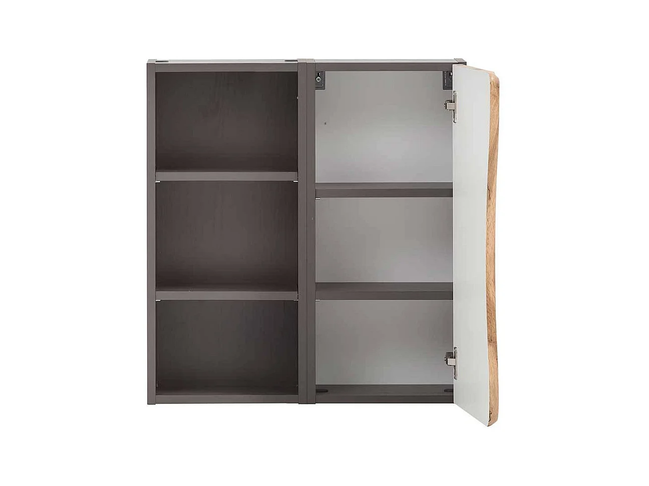 Bad Wandschrank in Wildeichefarben und Dunkelgrau Landhausstil