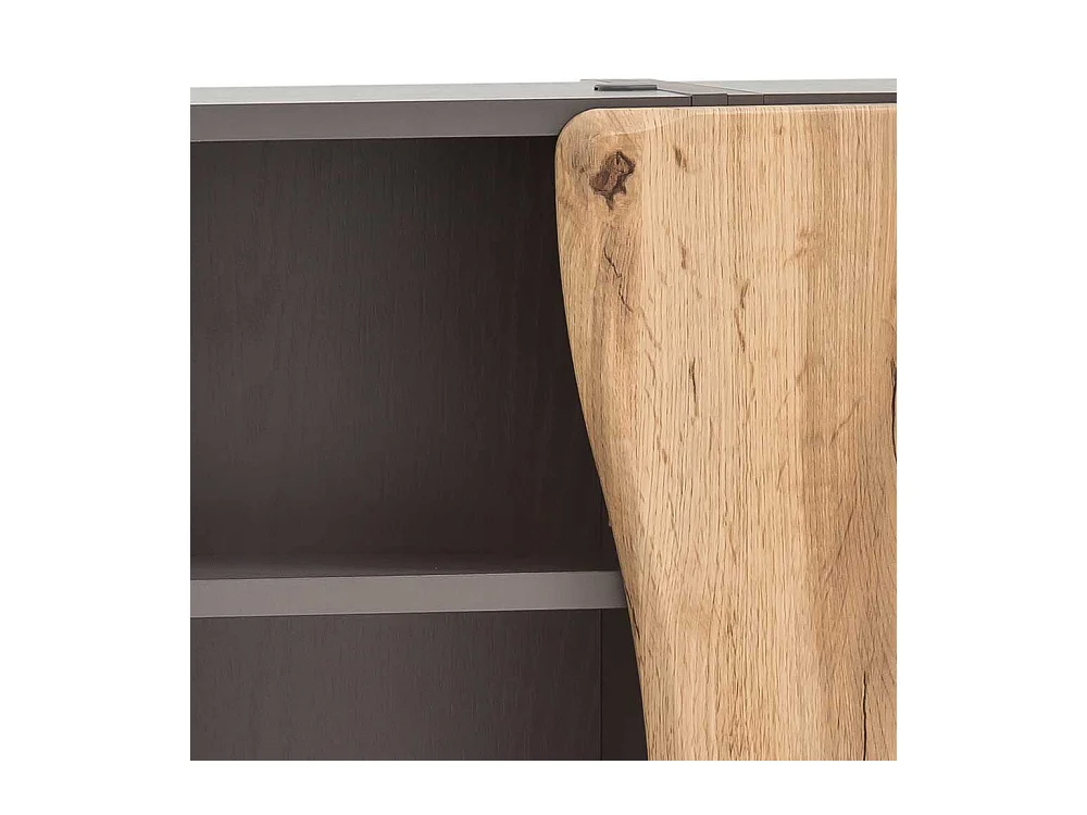 Bad Wandschrank in Wildeichefarben und Dunkelgrau Landhausstil