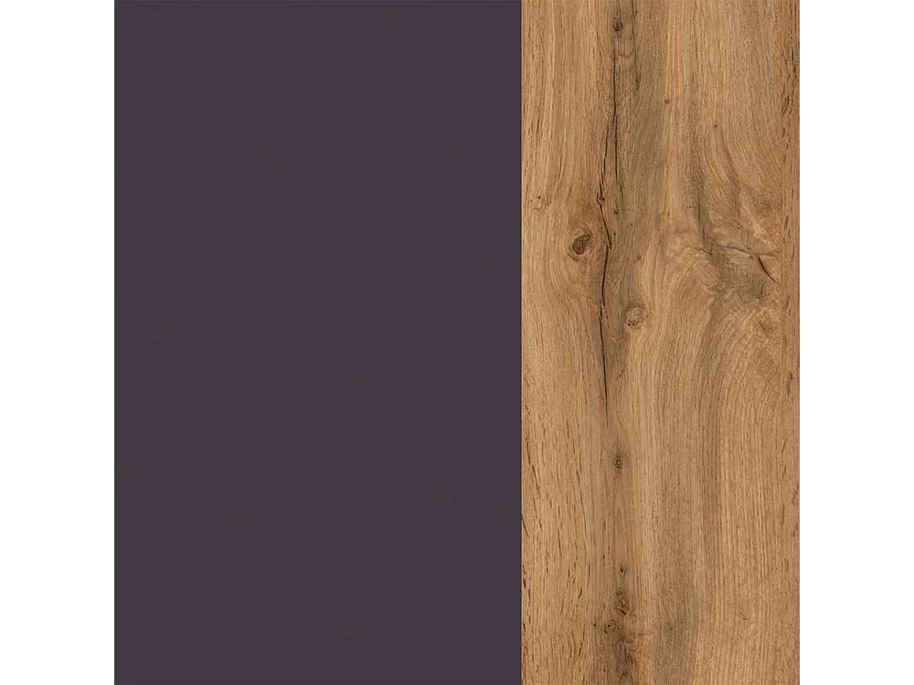 Bad Wandschrank in Wildeichefarben und Dunkelgrau Landhausstil