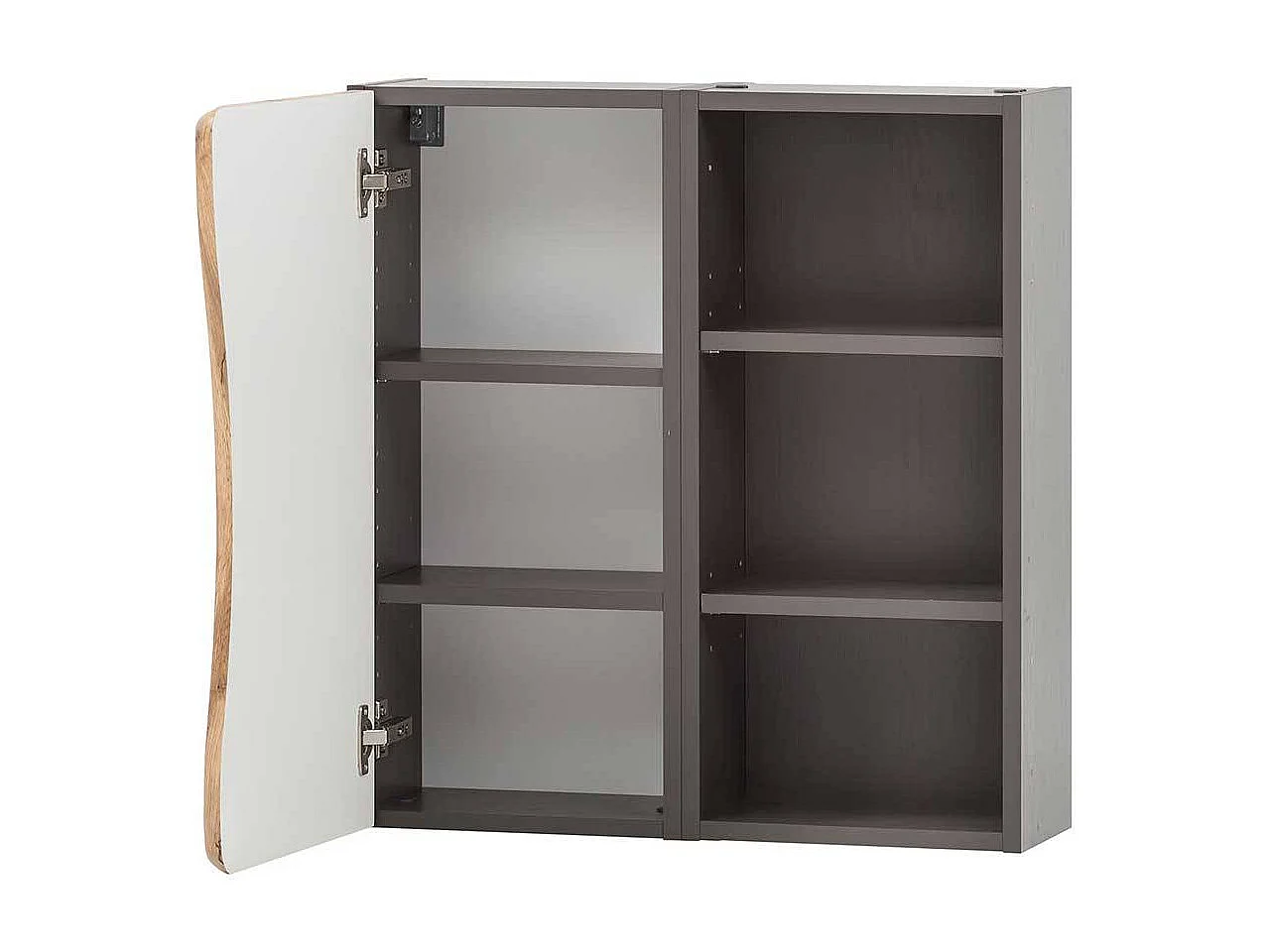 Bad Wandschrank in Wildeichefarben und Dunkelgrau Landhausstil