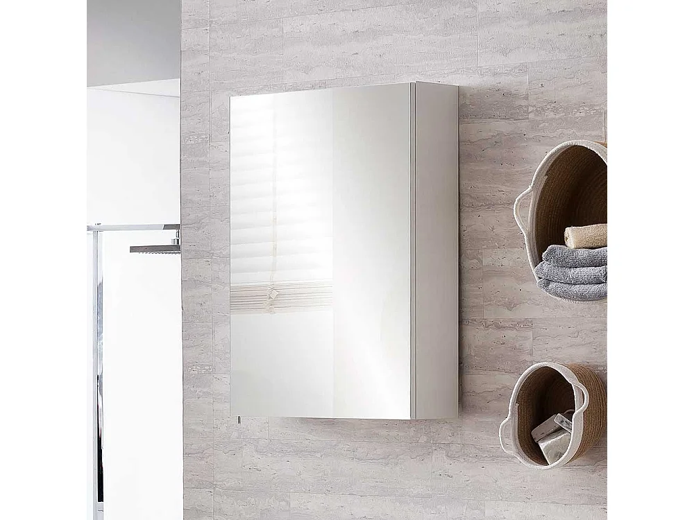 Badspiegelschrank in Weiß und Grau 50 cm breit