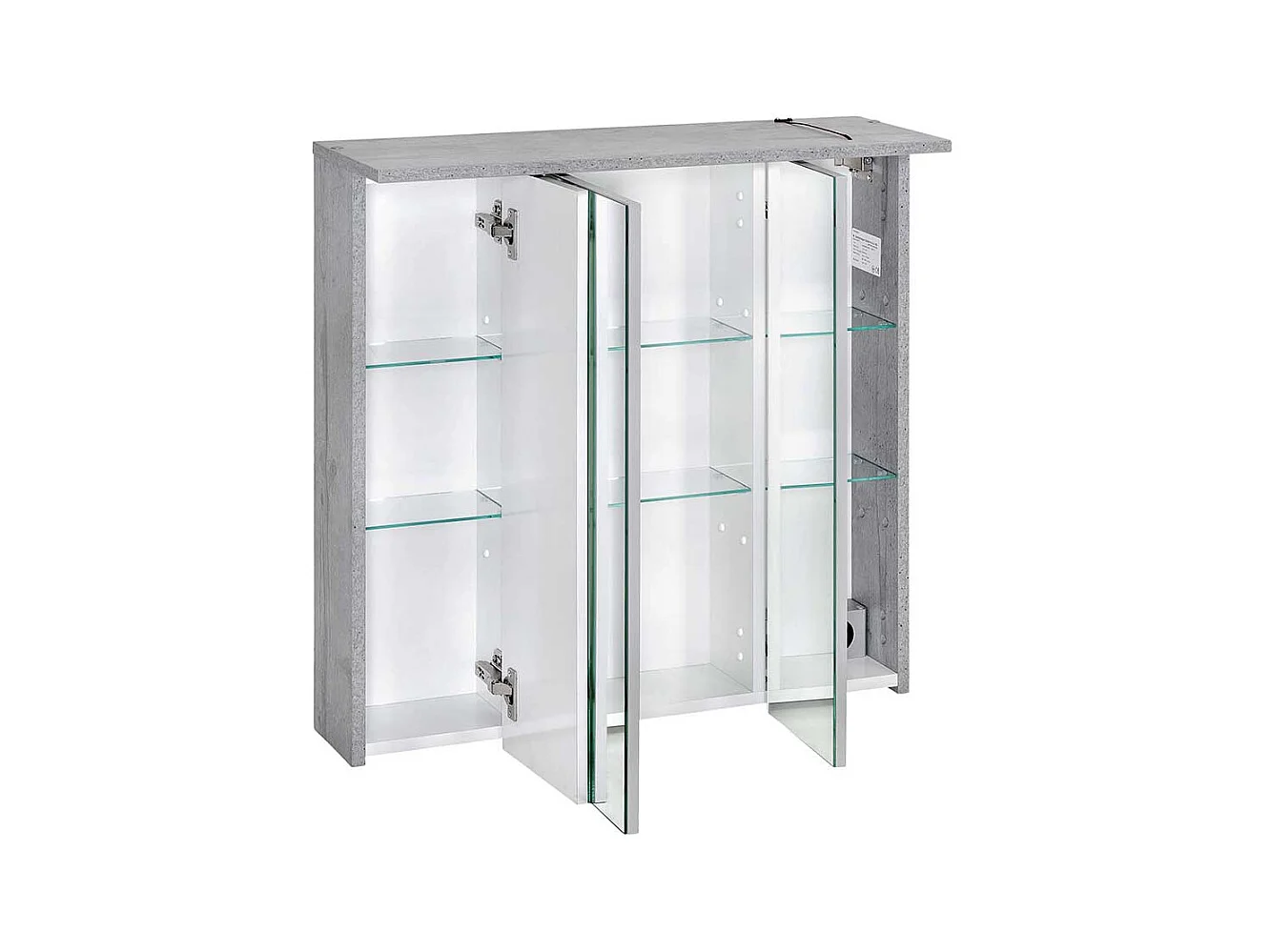 Badezimmer Spiegelschrank in hell Grau LED Beleuchtung