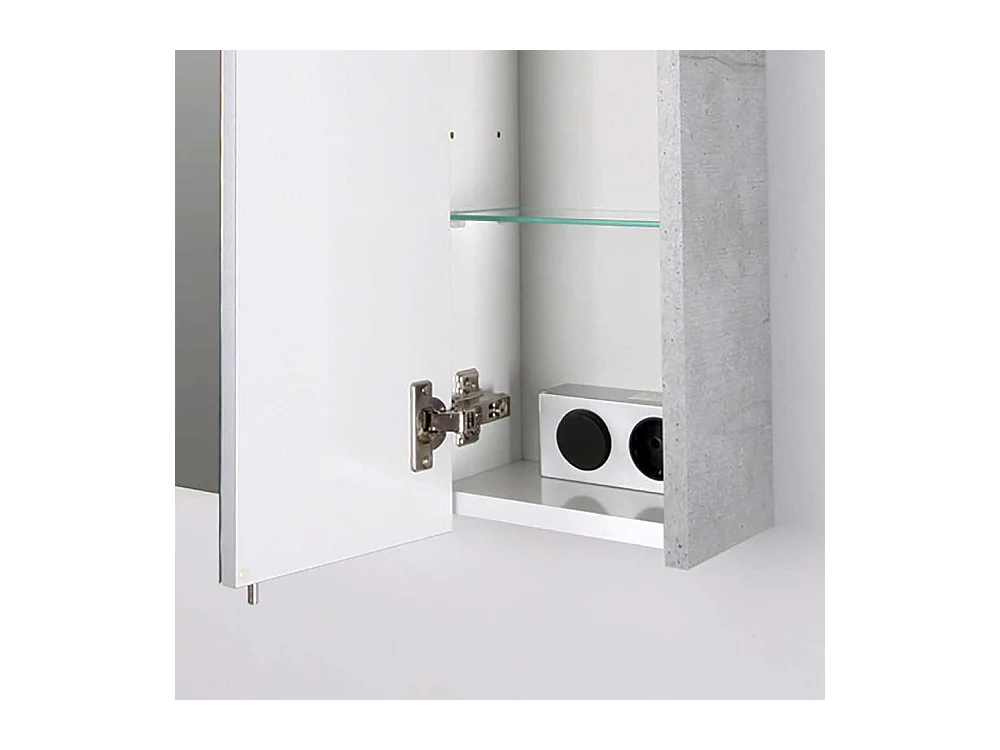 Badezimmer Spiegelschrank in hell Grau LED Beleuchtung