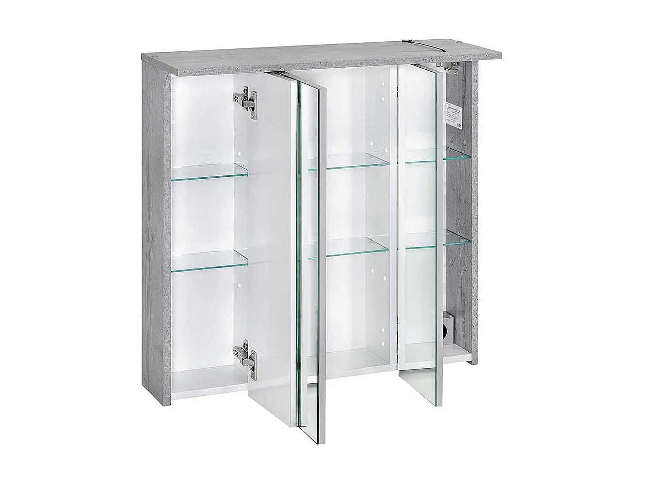 Badezimmer Spiegelschrank in hell Grau LED Beleuchtung