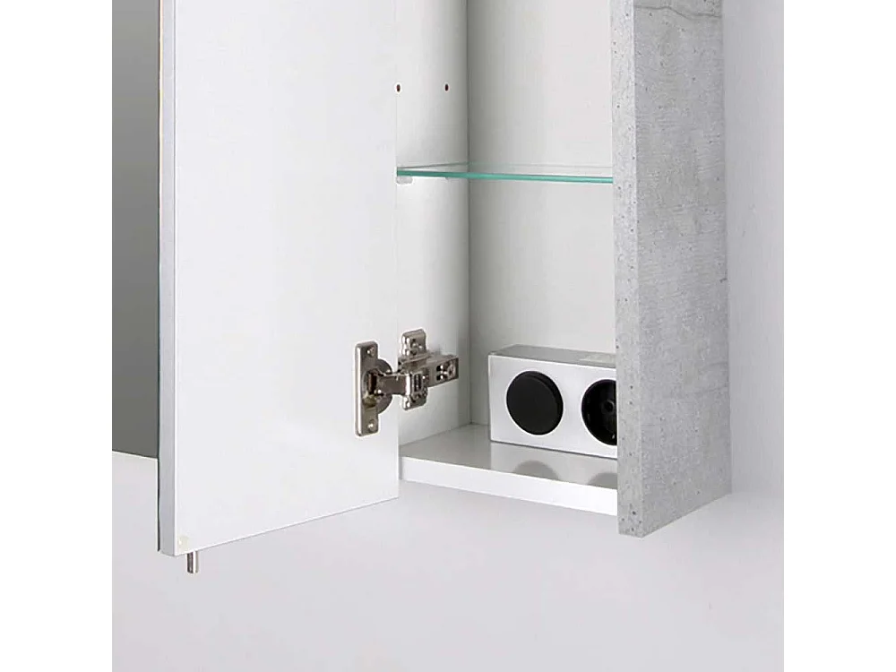 Badezimmer Spiegelschrank in hell Grau LED Beleuchtung