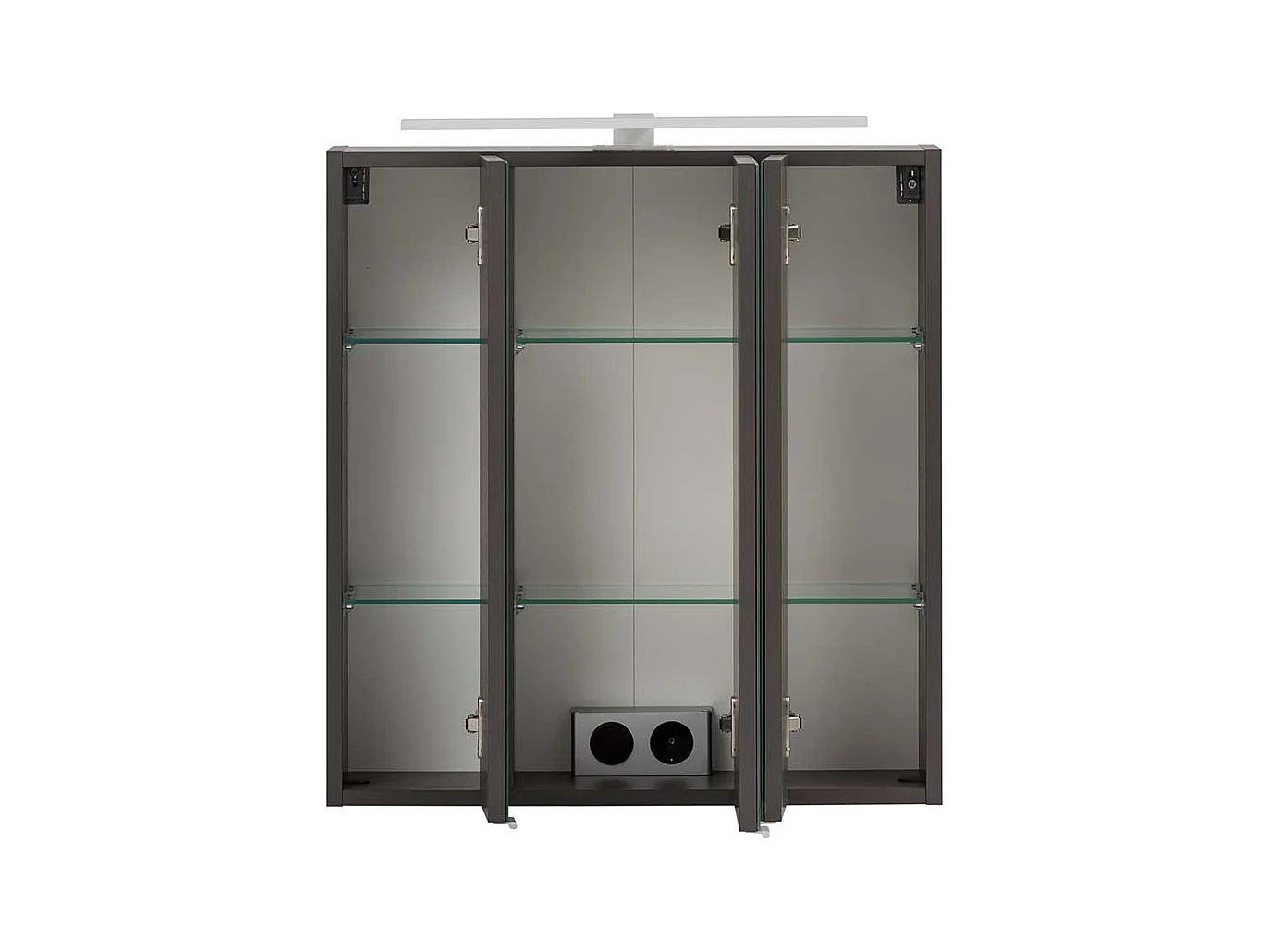 3D Spiegelschrank mit Beleuchtung Korpus Dunkelgrau Made in Germany