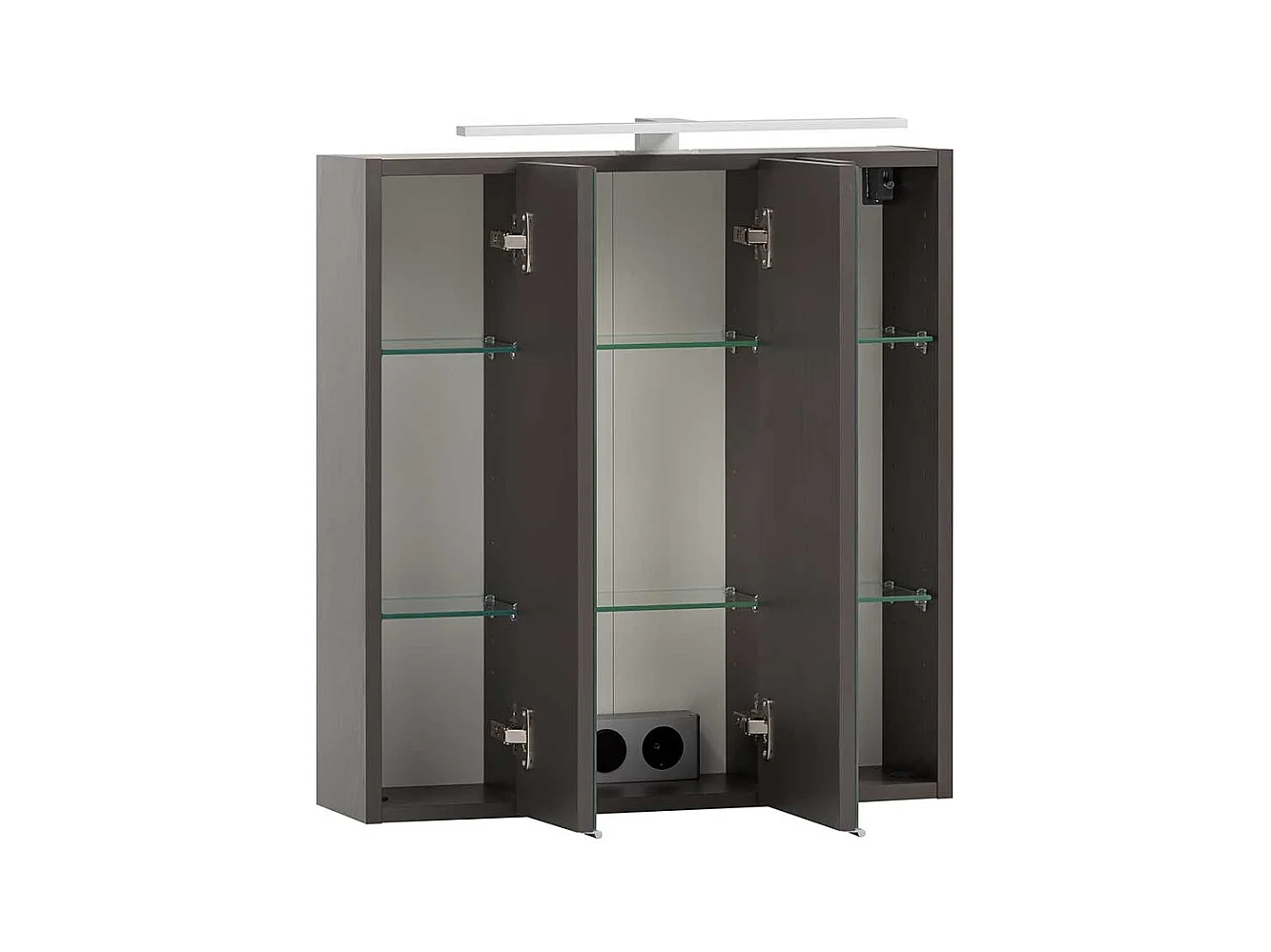 3D Spiegelschrank mit Beleuchtung Korpus Dunkelgrau Made in Germany