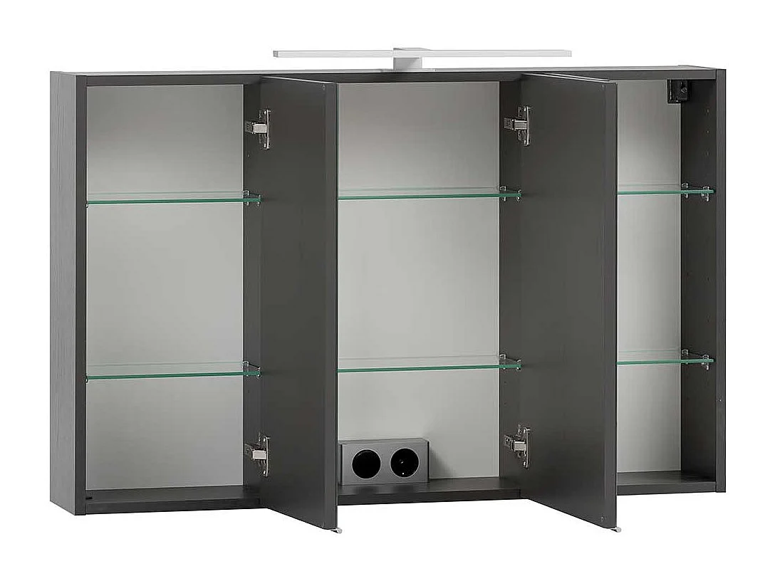 3D Spiegelschrank mit Beleuchtung Korpus Dunkelgrau Made in Germany