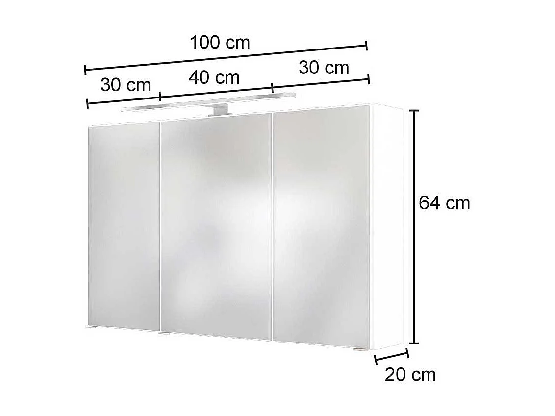Badezimmer Spiegelschrank in Weiß LED Beleuchtung