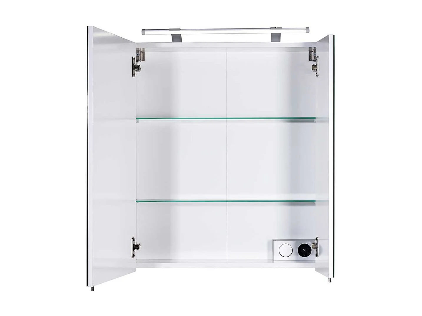 Spiegelschrank 2türig in Weiß LED Beleuchtung