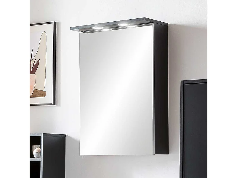 Spiegelschrank mit LED in Schwarz Made in Germany